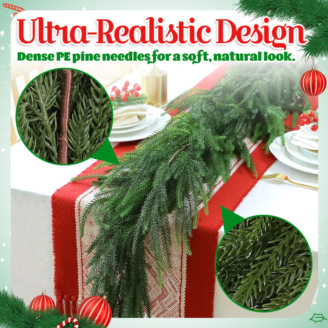 🎅🏻Christmas Sale 50% OFF🔥Real Touch Deluxe Norfolk Pine Garland🌿