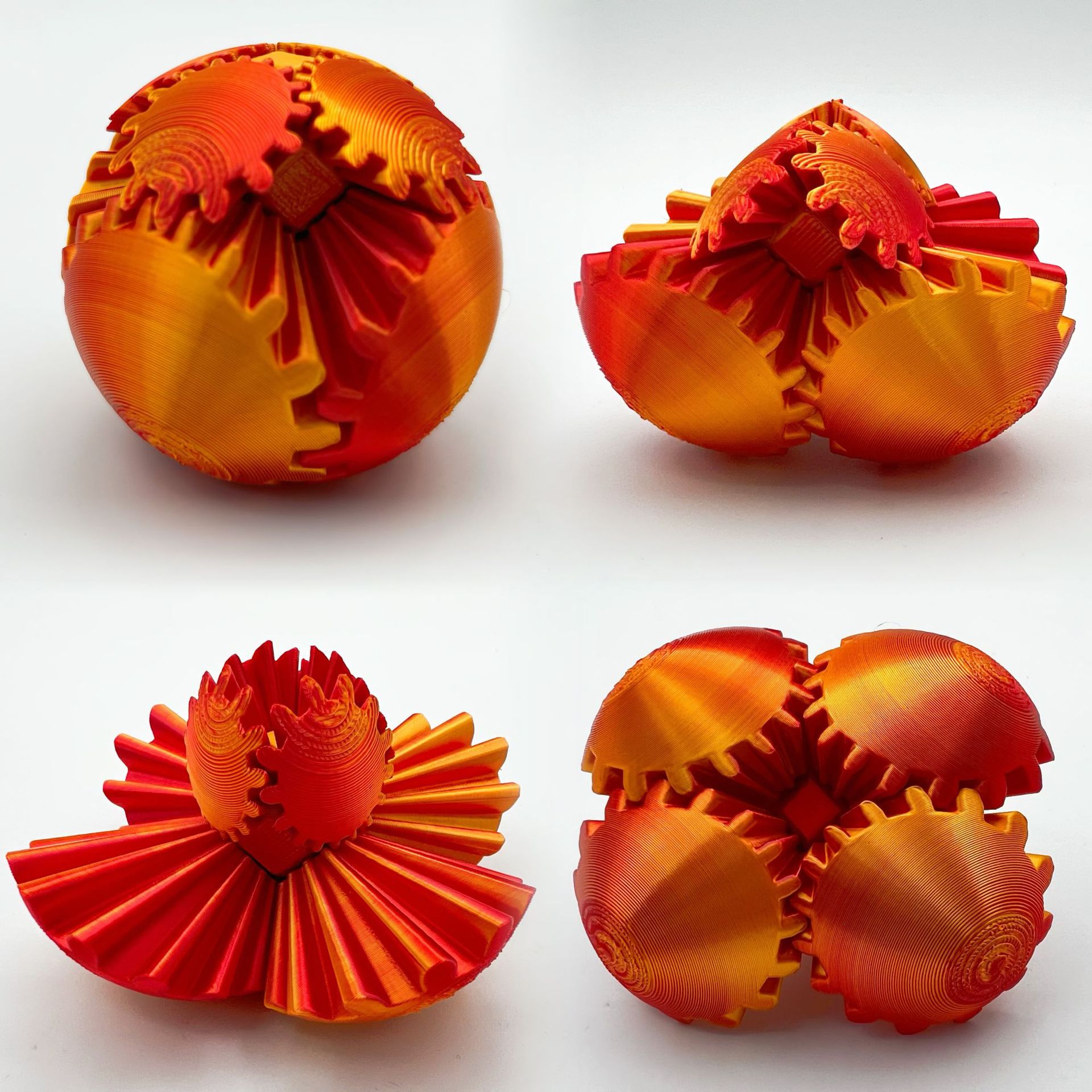 3D Printed Gear Ball Spin Ball- The Steampunk Whirling Wonder Fidget (Gear Ball)