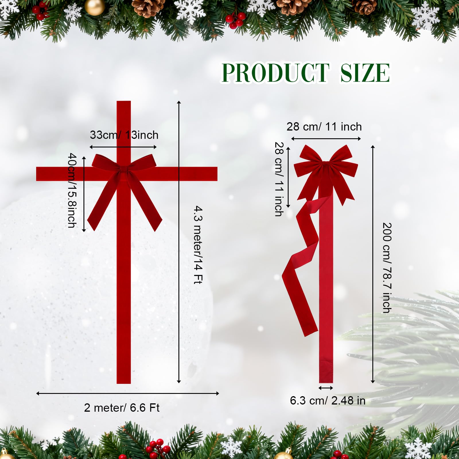 Christmas Velvet Cabinet Door Bows Ribbons Decorations 