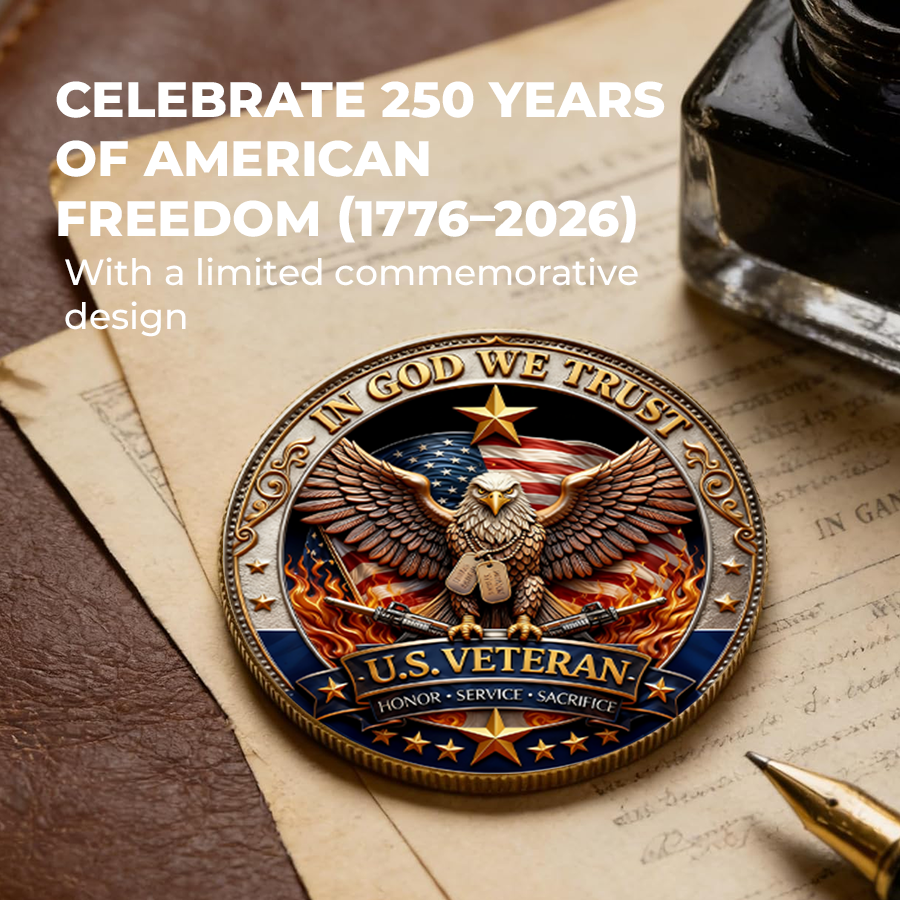 🔥Last Day $2.99 On Sale 🔥 250 Years of Freedom Veteran Tribute Coin