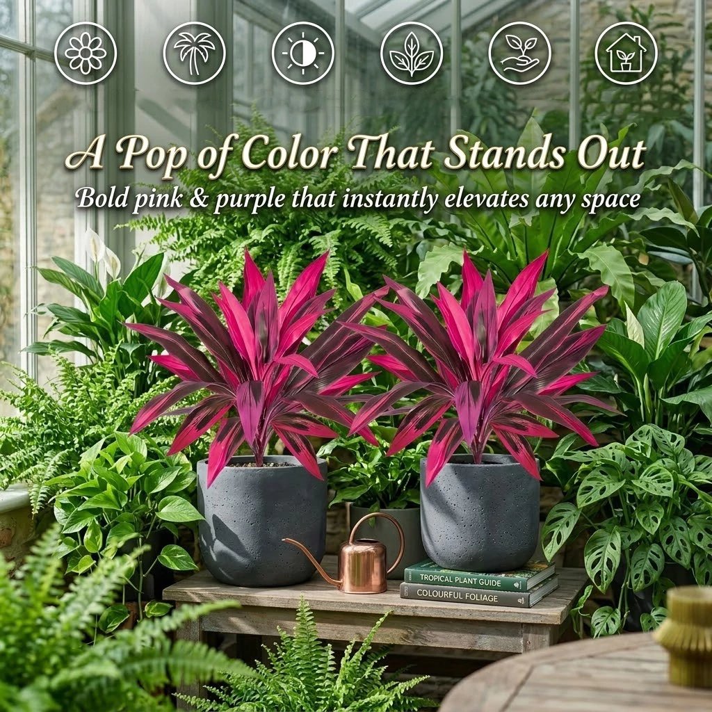 Large Artificial Boston Fern & Dragon’s Blood Tree Plants 🌼