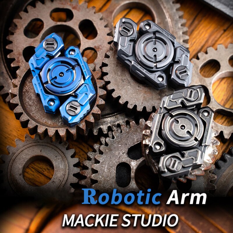 MACKIE Robotic Arm Fidget Spinner EDC Metal Decompression Toy Original Trendy Play Coins Antystresowe Zabawki-metalfidget