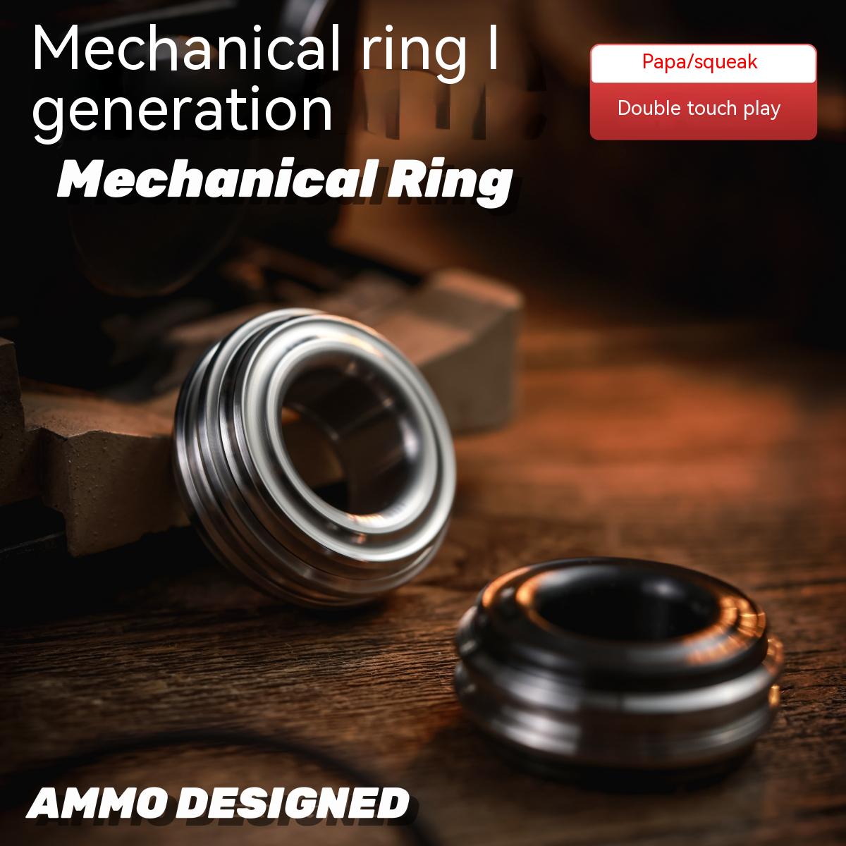 ACEdc Mechanical Finger Ring Generation Fingertip Gyro EDC Finger Decompression Toys Black Technology Tide Play To Reduce Stress-metalfidget