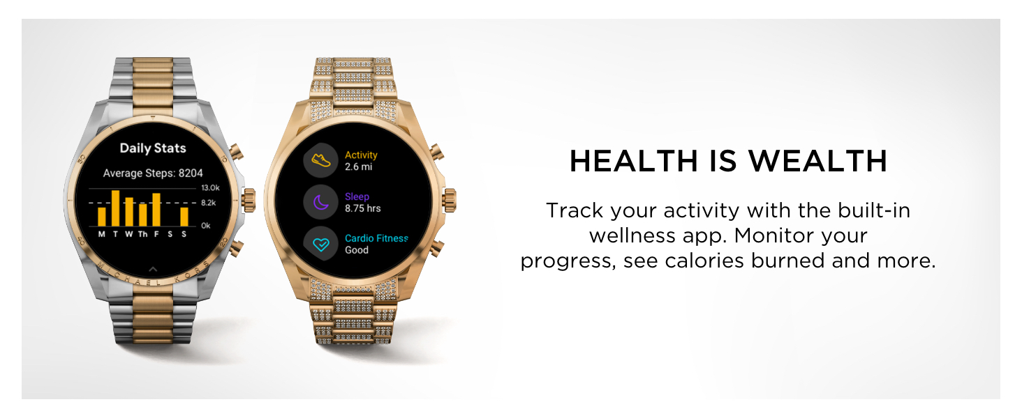 Gold GEN 6 Smart Watches with Activity Tracking, Wellness app and calorie tracker. 