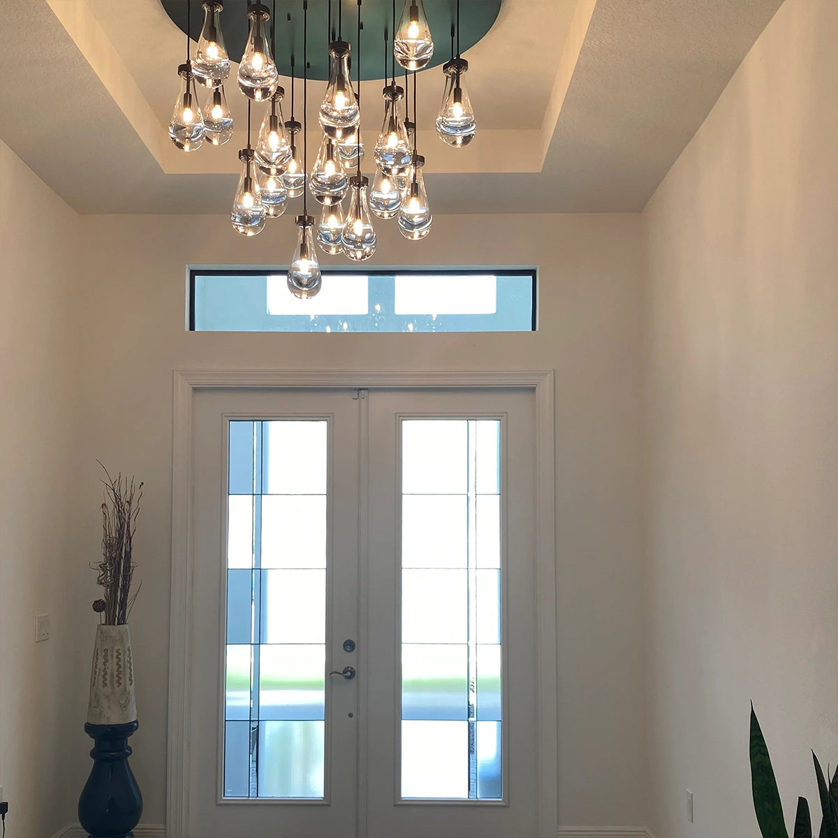 Rain modern Round Chandelier 47 inch for foyer
