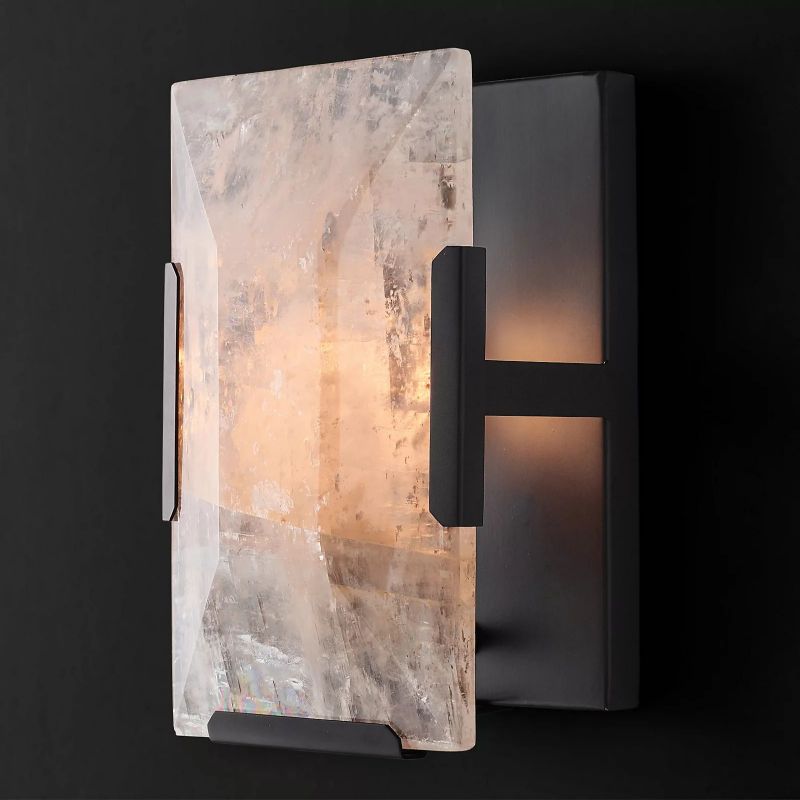 Hensley Calcite Short Wall Sconce-HiLamps