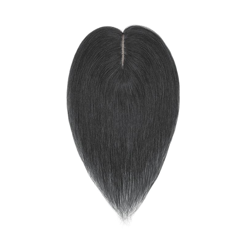 Jet Black Human Hair Topper For Women Thinning Crown 7*13cm Base
