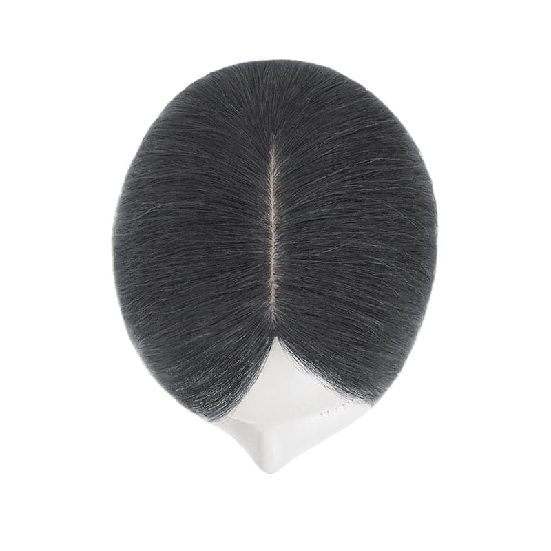 Jet Black Human Hair Topper For Women Thinning Crown 7*13cm Base
