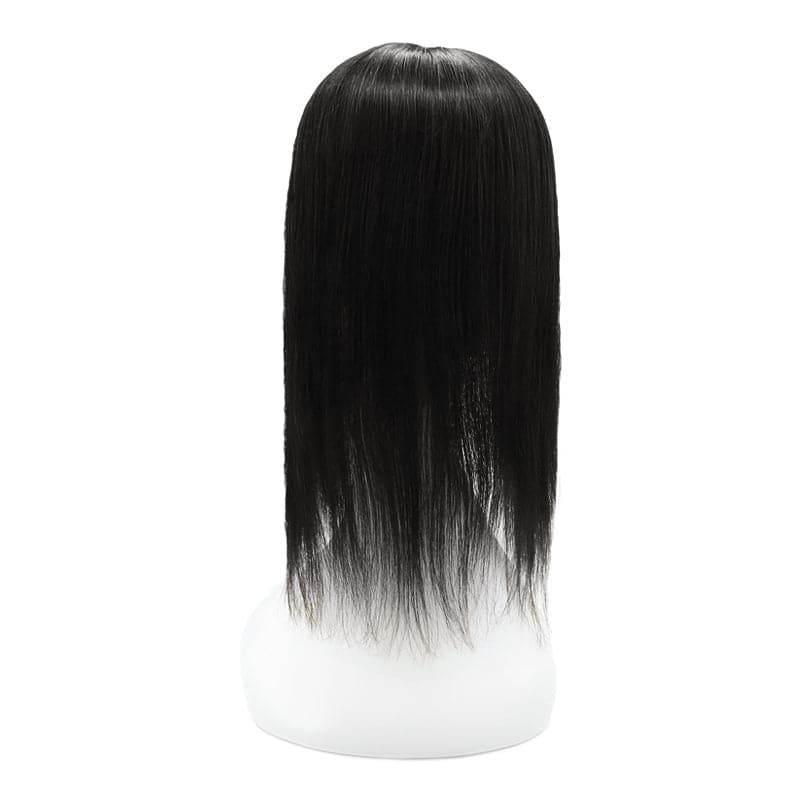 Black Human Hair Topper Silk Base 15*16cm 65g