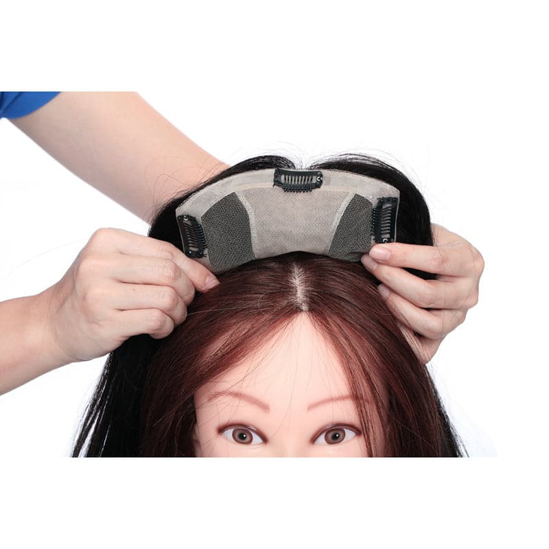 Black Human Hair Topper 15*16 Silk Base For Women