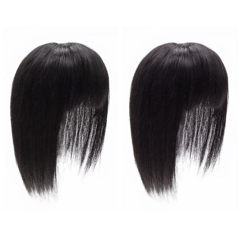 Black 15*15 Base Human Hair Topper With Bangs