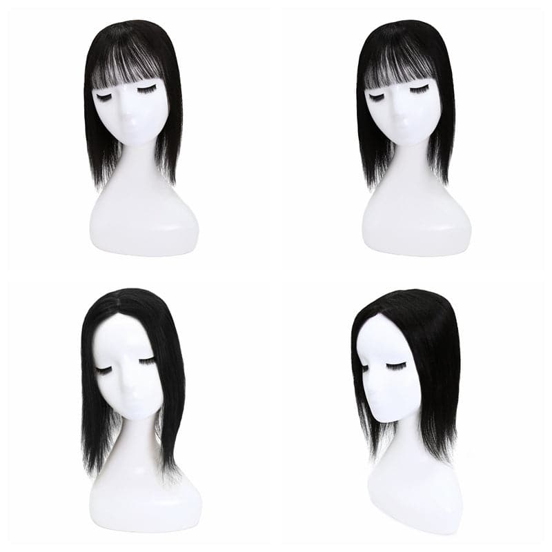 Black Human Hair Topper 15*16 Silk Base For Women