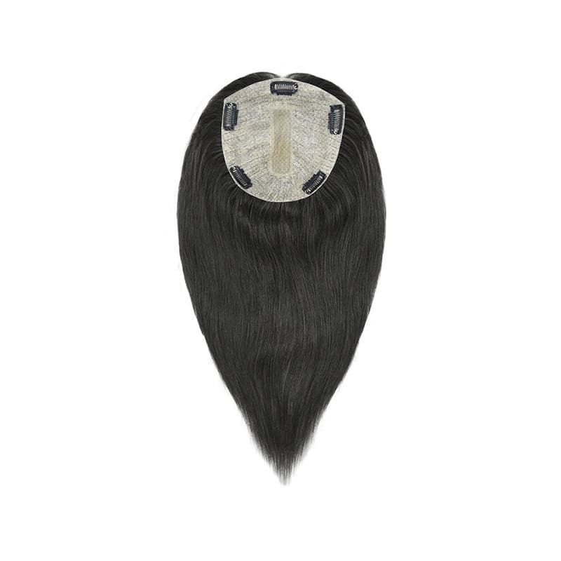 Human Hair Topper For Thinning Hair Natural Black 15*16cm Base