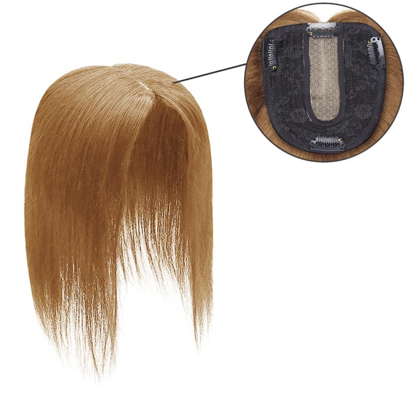 Susan  Light Auburn Human Hair Topper For Women Thinning Crown 10*12cm Silk Base