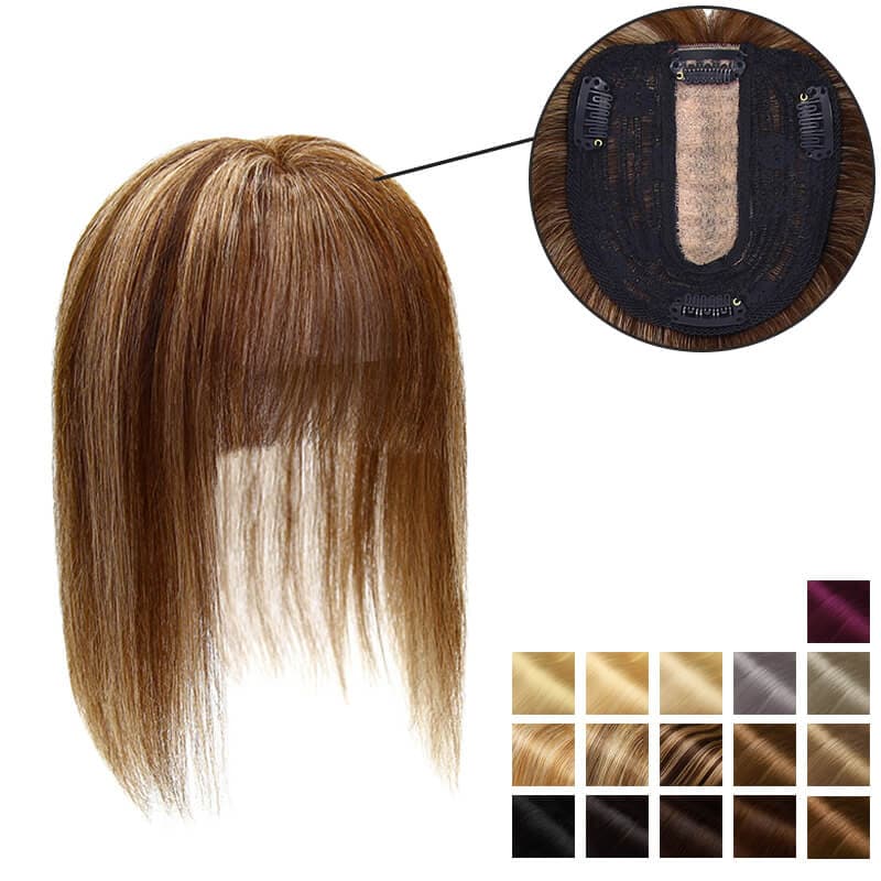 Susan Human Hair Topper With Bang For Women, 6-20", 10*12cm Base All Shades