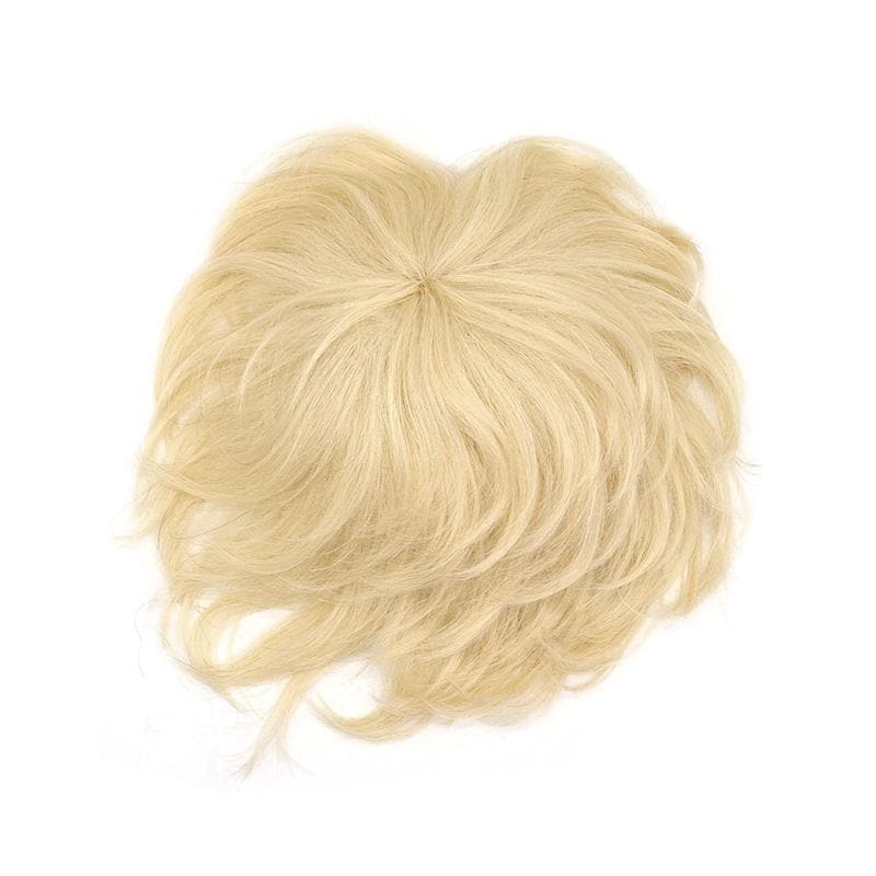 Human Hairpiece With Bangs For Women Short Hair 16*19cm Mono Base Topper Black Brown Blonde