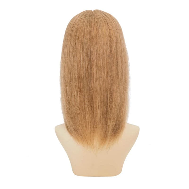 Dark Blonde Human Hair Topper With Bang For Women Hair Loss 13*13cm Silk Base