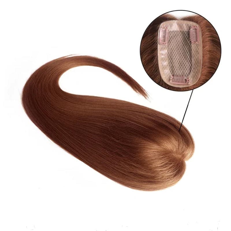 Summer   Auburn 3x5" Full Silk Base Human Hair Topper