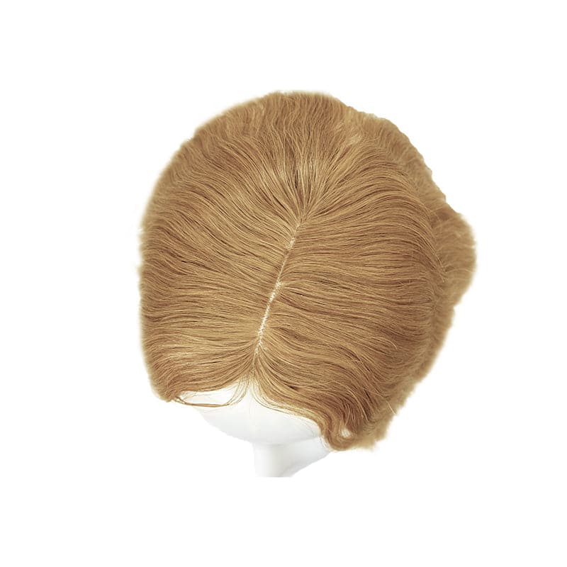Susan  Wavy Human Hair Topper For Thinning Crown 10*12cm Silk Base Light Auburn