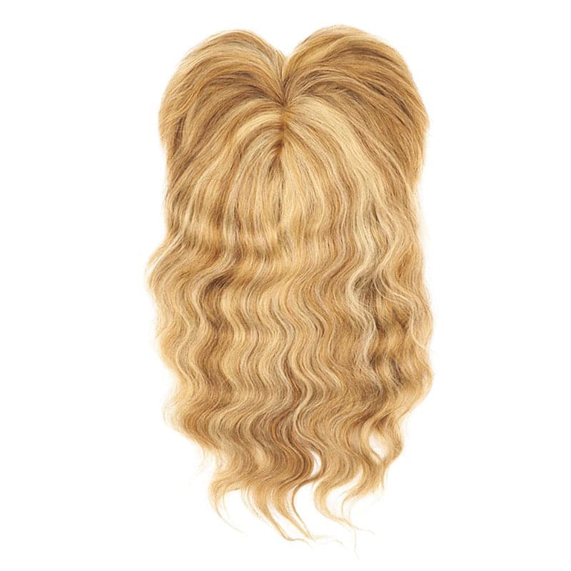 Wavy Human Hair Topper With Bangs For Women Thinning Crown 13*13cm Silk Base All Shades