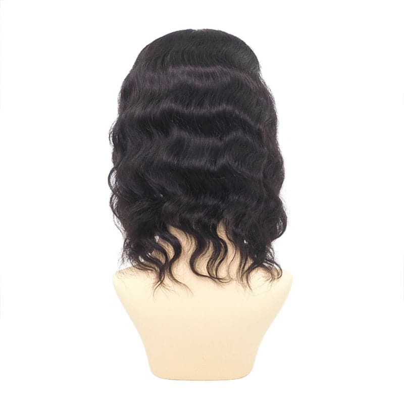 Natural Black Human Hair Topper With Bangs For Women Hair Loss 13*13 cm Silk Base