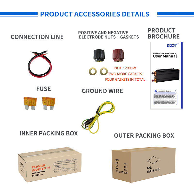 DC 48v/60v Auto to AC 220v Power Inverter 1000w/1500kw/2000kw Pure Sine Wave