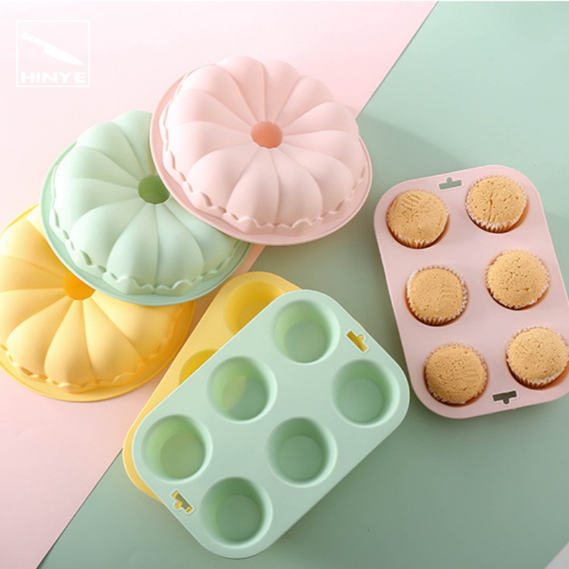Hinye-DIY Cake Molds High-Temperature Resistant Oven Pumpkin/Six-Hole Round Baking Tools