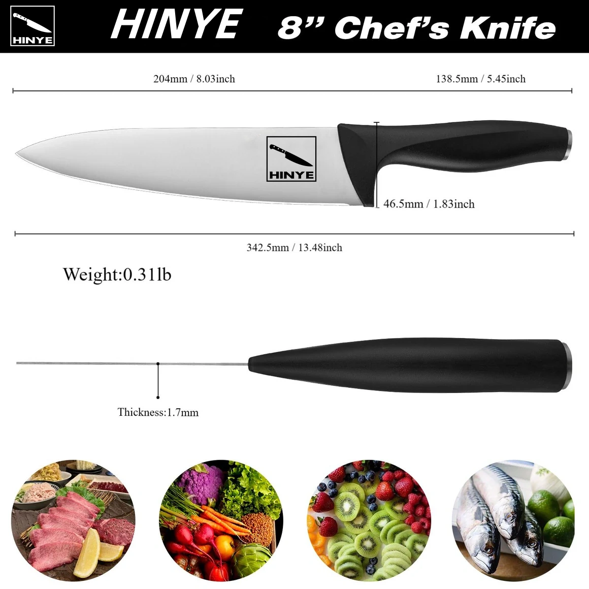 Hinye-Acciaio 8" Chef