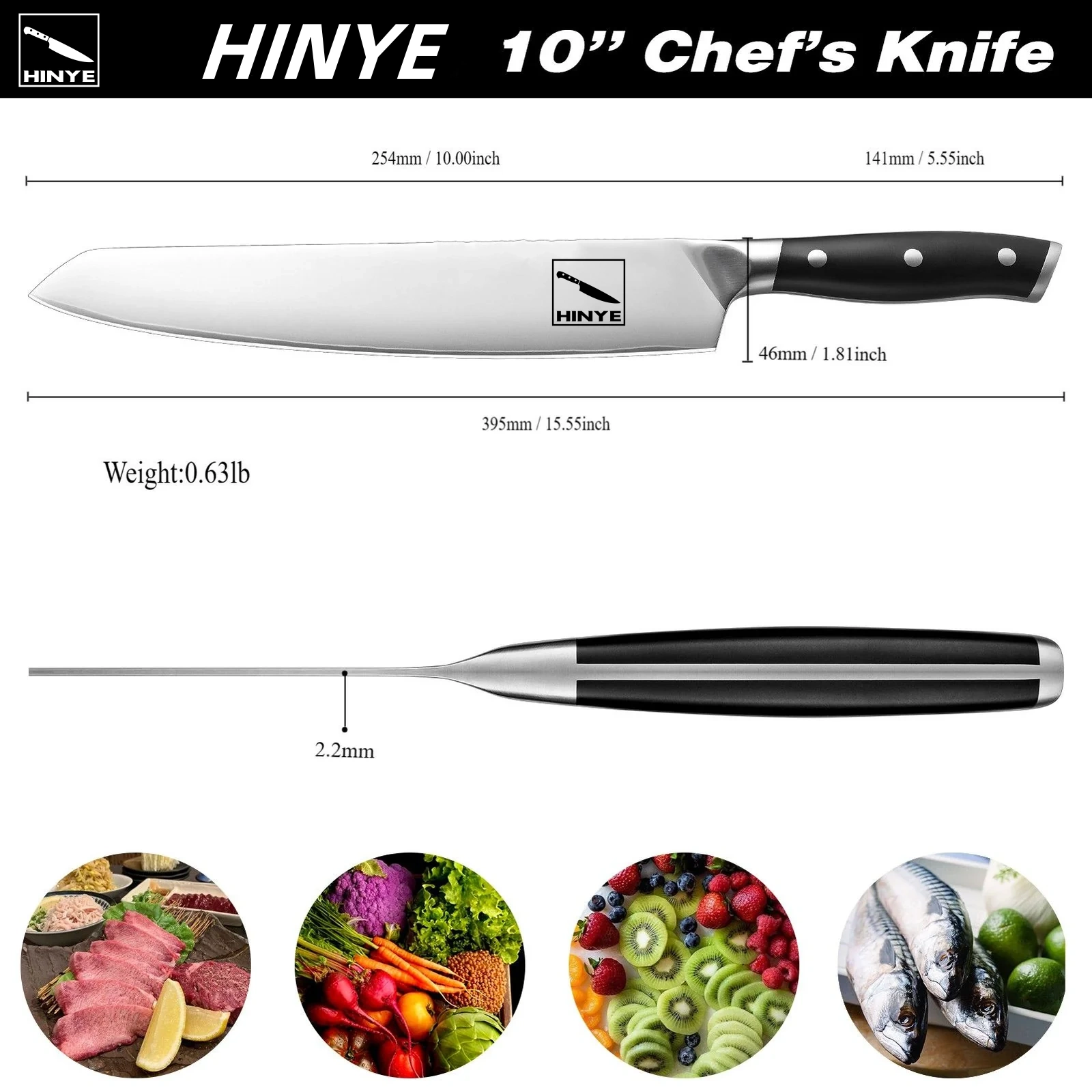 Hinye-Stahl Tri-ply 10" Chef