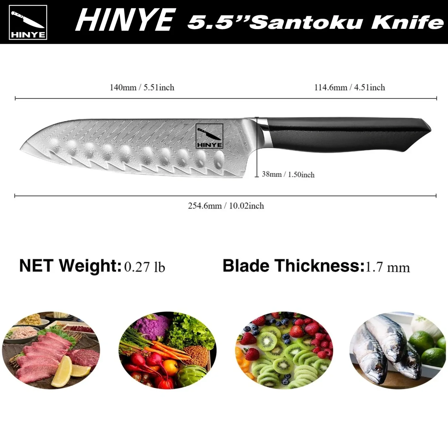 Hinye-Helix 5.5" Santoku