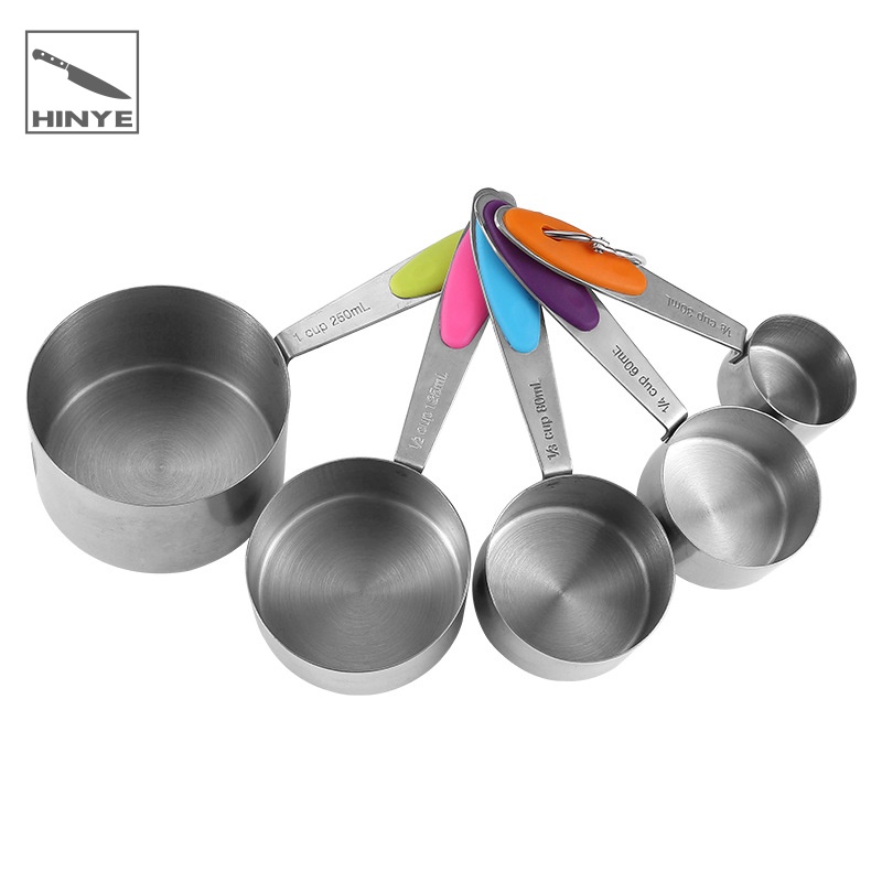 Hinye-Baking Measuring Spoons and Cups Stainless Steel with Silicone H