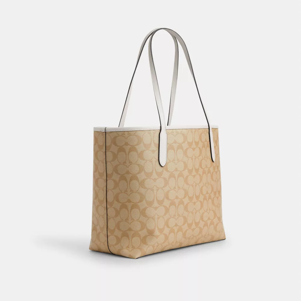 Cokhjgach City Tote In Signature Canvas With Heart Print