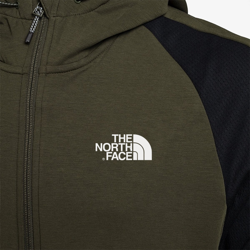 The Nokhjgrth Face - Men's Full-Zip Hooded Jacket Dark Green