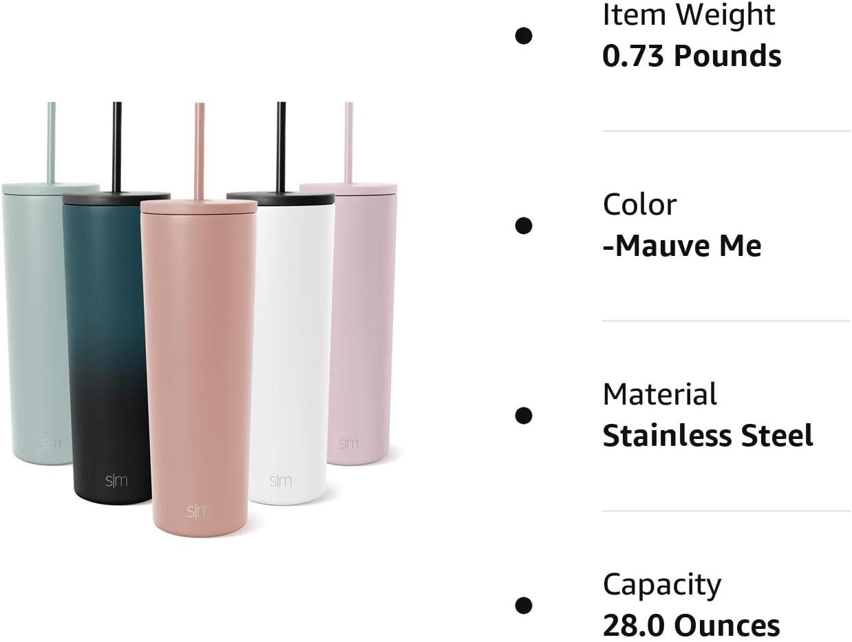 Simple Modern Insulated Tumbler with Lid and Straw | Iced Coffee Cup Reusable Stainless Steel Water Bottle Travel Mug | Gifts for Women Men Her Him | Classic Collection | 24oz | Retro Mint