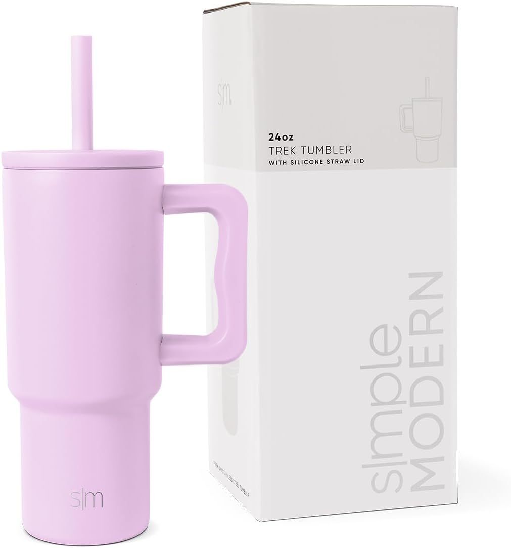 Simple Modern Kids 24 oz Tumbler with Handle and Silicone Straw Lid | Spill Proof and Leak Resistant | Reusable Stainless Steel Bottle | Gift for Kids Boys Girls | Trek Collection | 80s Mix