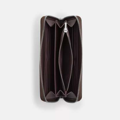 Cokhjgach Outlet Long Zip Around Wallet In Signature Canvas With Heart Print