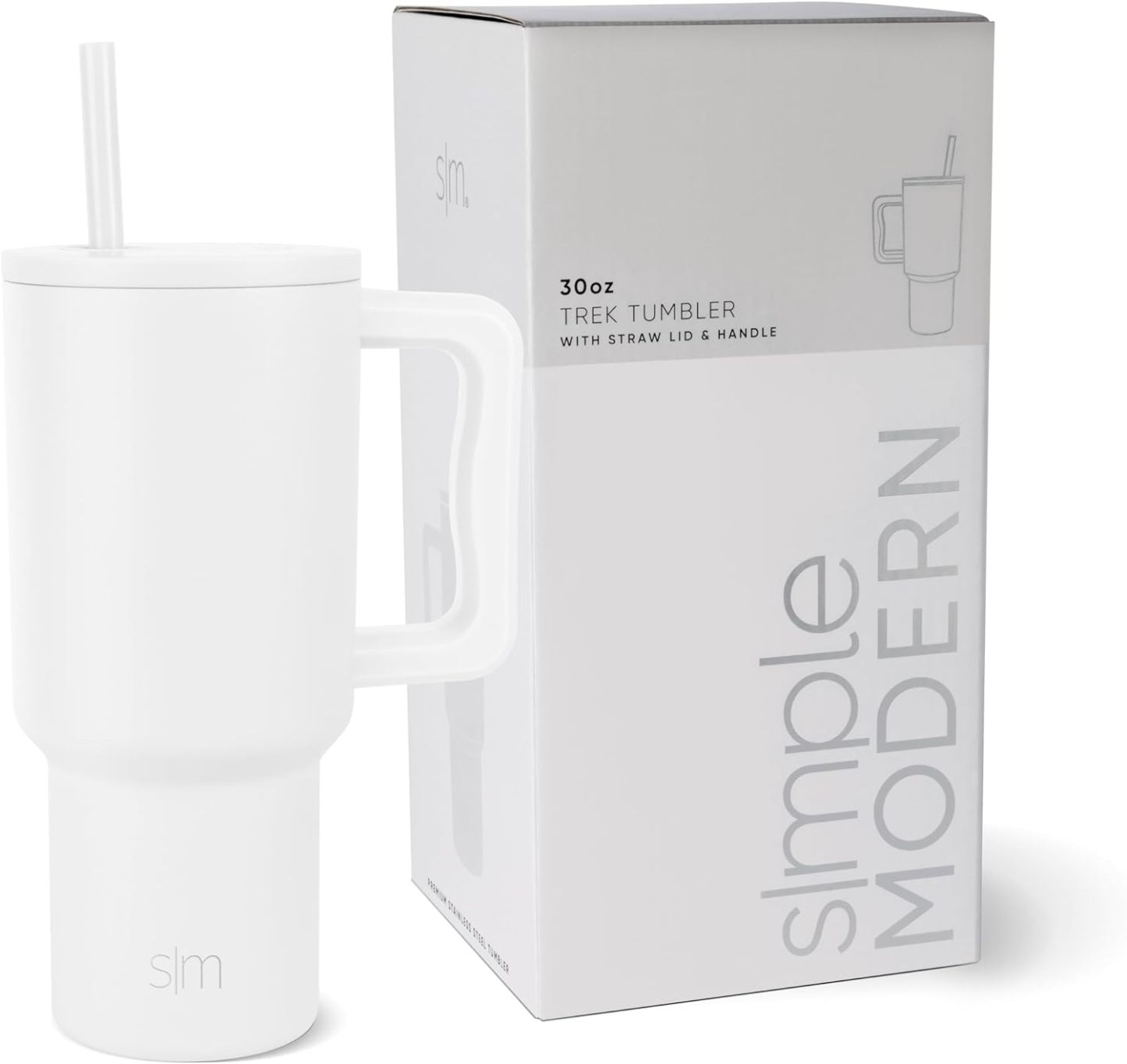 Simple Modern 40 oz Tumbler with Handle and Straw Lid | Insulated Cup Reusable Stainless Steel Water Bottle Travel Mug Cupholder Friendly | Gifts for Women Him Her | Trek Collection | Sea Glass Sage