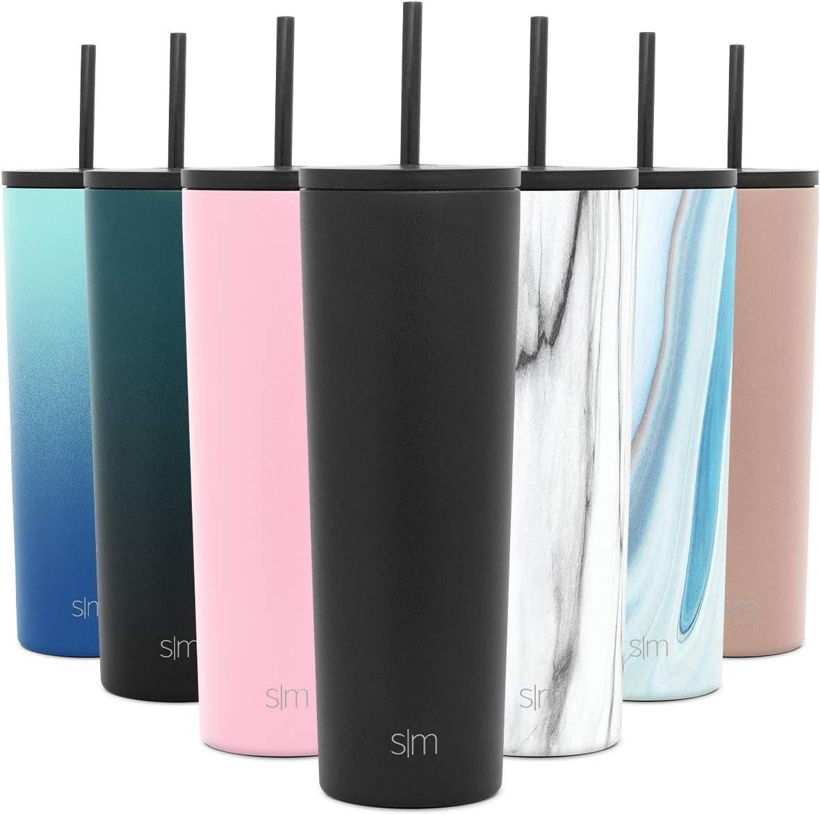 Simple Modern Insulated Tumbler with Lid and Straw | Iced Coffee Cup Reusable Stainless Steel Water Bottle Travel Mug | Gifts for Women Men Her Him | Classic Collection | 24oz | Retro Mint