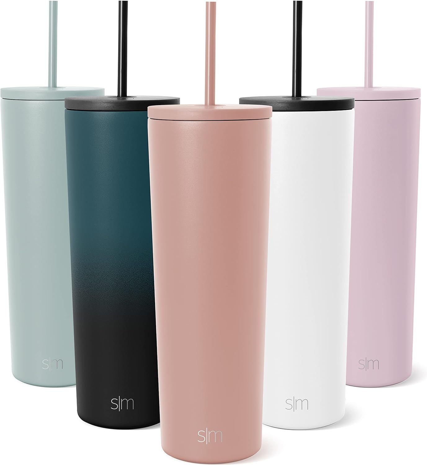 Simple Modern Insulated Tumbler with Lid and Straw | Iced Coffee Cup Reusable Stainless Steel Water Bottle Travel Mug | Gifts for Women Men Her Him | Classic Collection | 24oz | Retro Mint