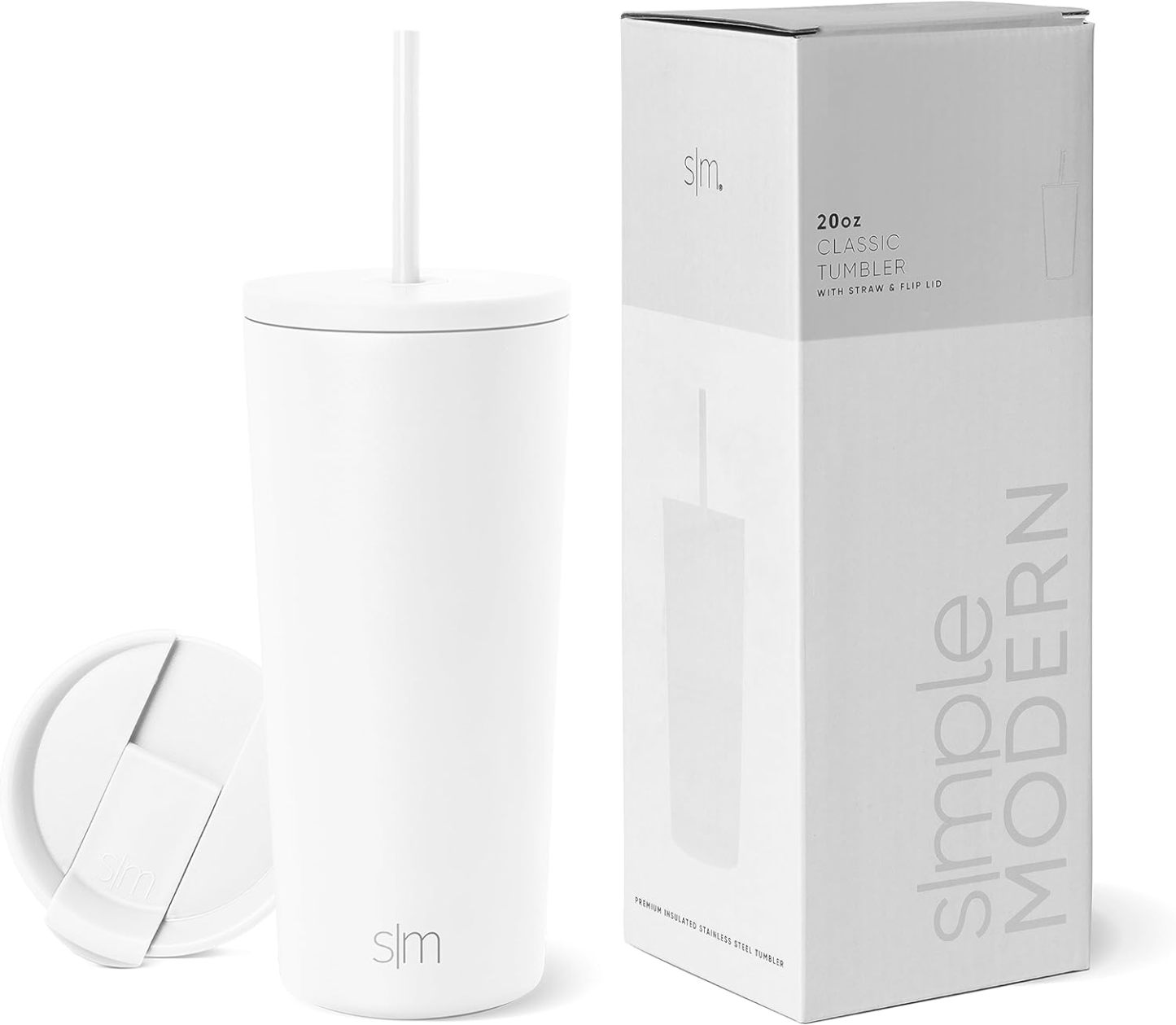 Simple Modern Insulated Tumbler with Lid and Straw | Iced Coffee Cup Reusable Stainless Steel Water Bottle Travel Mug | Gifts for Women Men Her Him | Classic Collection | 24oz | Retro Mint