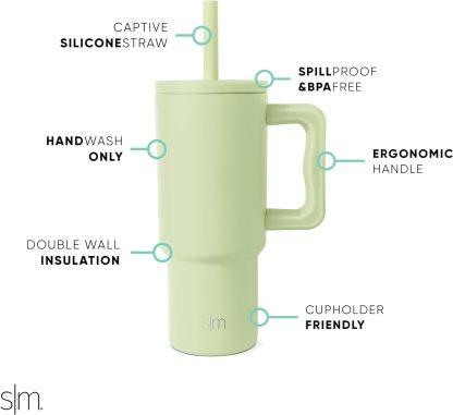 Simple Modern Kids 24 oz Tumbler with Handle and Silicone Straw Lid | Spill Proof and Leak Resistant | Reusable Stainless Steel Bottle | Gift for Kids Boys Girls | Trek Collection | 80s Mix