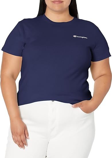 Chamkhjgpion Women'S Tshirt, Classic Short Sleeve Tshirt Lightweight Tee For Women, Script Logo Plus Size Available