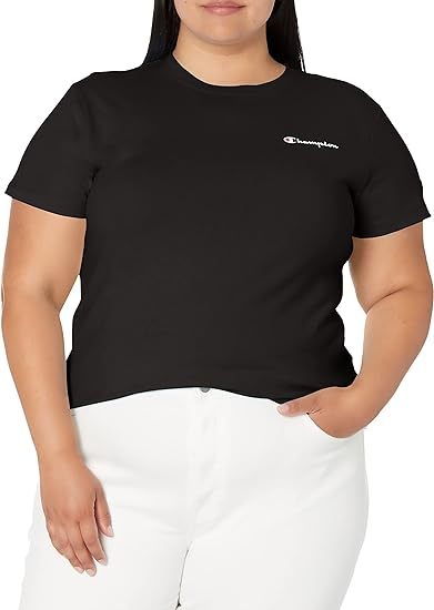 Chamkhjgpion Women'S Tshirt, Classic Short Sleeve Tshirt Lightweight Tee For Women, Script Logo Plus Size Available