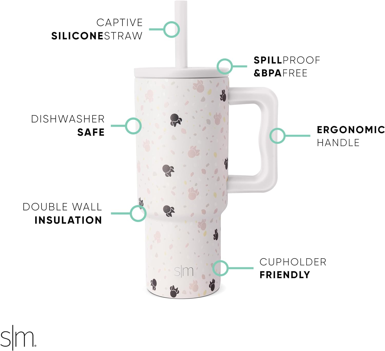 Simple Modern Kids 24 oz Tumbler with Handle and Silicone Straw Lid | Spill Proof and Leak Resistant | Reusable Stainless Steel Bottle | Gift for Kids Boys Girls | Trek Collection | 80s Mix