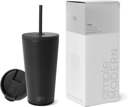 Simple Modern Insulated Tumbler with Lid and Straw | Iced Coffee Cup Reusable Stainless Steel Water Bottle Travel Mug | Gifts for Women Men Her Him | Classic Collection | 24oz | Retro Mint