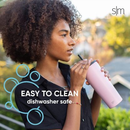 Simple Modern Insulated Tumbler with Lid and Straw | Iced Coffee Cup Reusable Stainless Steel Water Bottle Travel Mug | Gifts for Women Men Her Him | Classic Collection | 24oz | Retro Mint