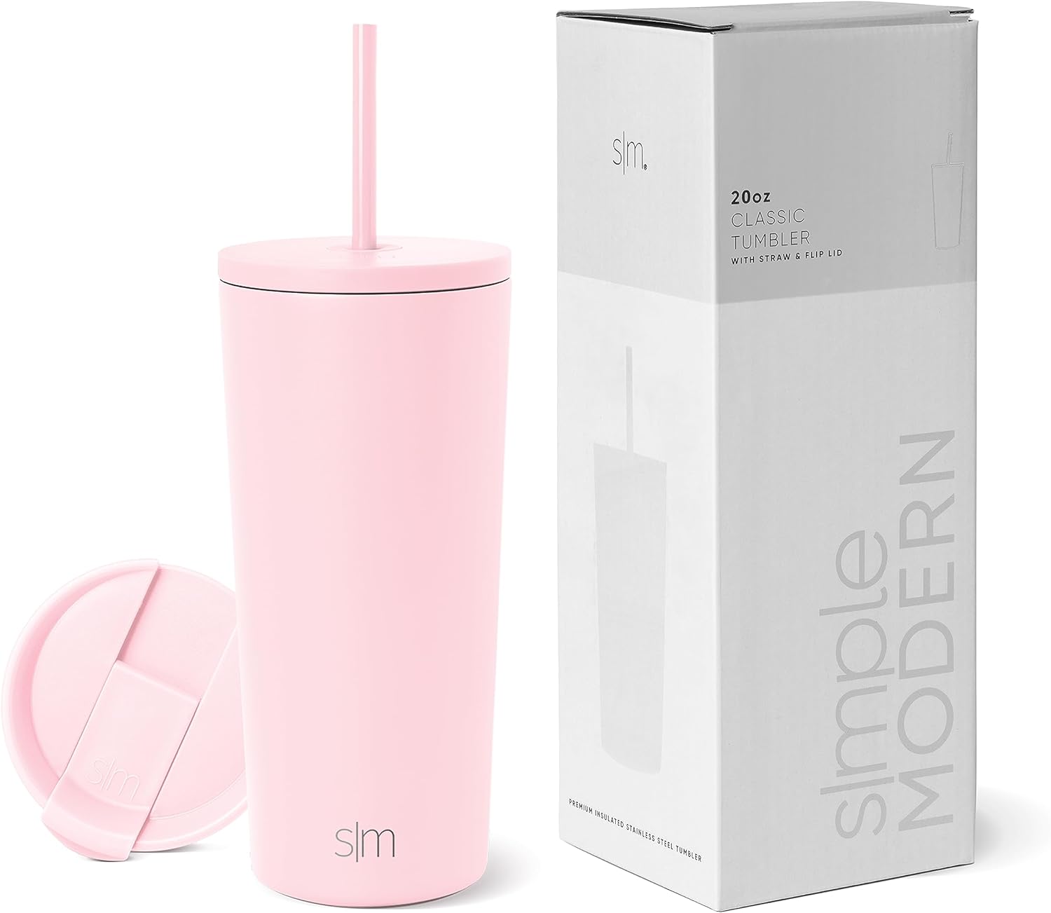 Simple Modern Insulated Tumbler with Lid and Straw | Iced Coffee Cup Reusable Stainless Steel Water Bottle Travel Mug | Gifts for Women Men Her Him | Classic Collection | 24oz | Retro Mint