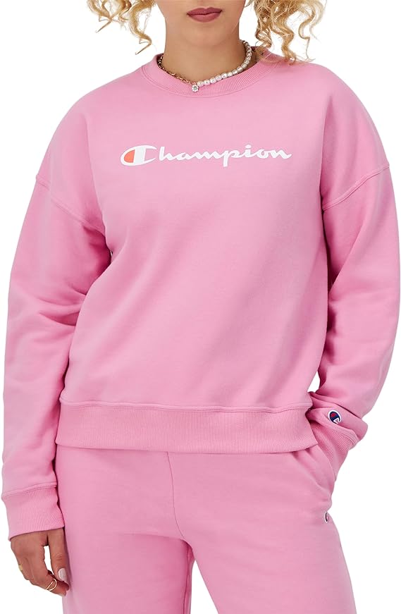 Chamkhjgpion Women's Sweatshirt, Powerblend, Crewneck for Women, Script