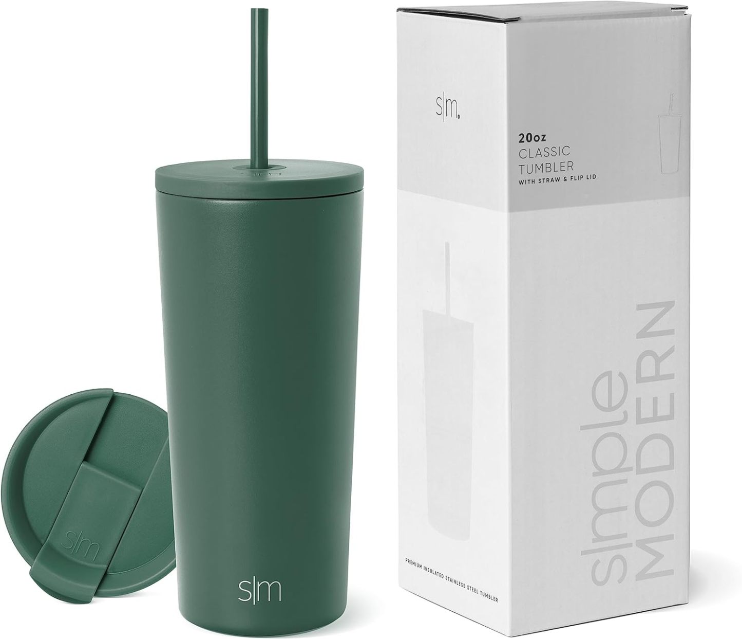 Simple Modern Insulated Tumbler with Lid and Straw | Iced Coffee Cup Reusable Stainless Steel Water Bottle Travel Mug | Gifts for Women Men Her Him | Classic Collection | 24oz | Retro Mint