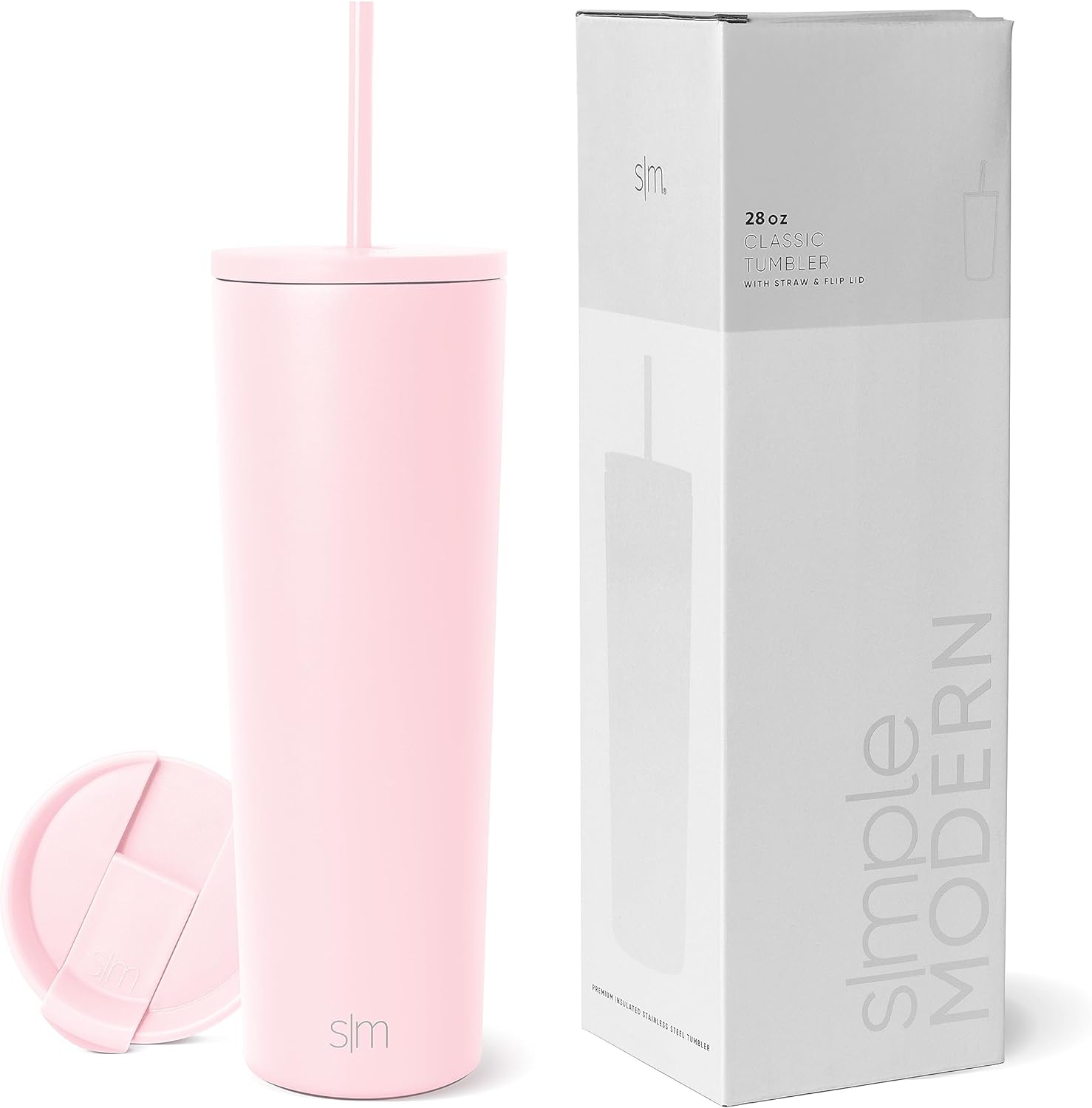 Simple Modern Insulated Tumbler with Lid and Straw | Iced Coffee Cup Reusable Stainless Steel Water Bottle Travel Mug | Gifts for Women Men Her Him | Classic Collection | 24oz | Retro Mint